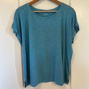 EILEEN FISHER Organic Cotton Hemp Blend Teal Tee